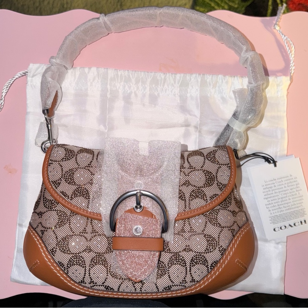 Coach Crystal SOHO 26 Flap Bag RARE Jacquard NWT